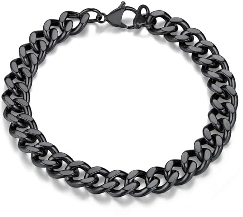 FindChic Panzerarmband Herren Damen Edelstahl Armreif 5mm 7mm 9mm 12mm Armband mit Schmuckbox Hip pop Schmuck für Valentinstag Geburtstag