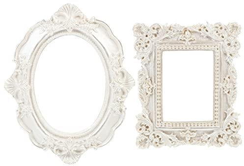 VALICLUD Vintage Bilderrahmen Oval Quadratische Mini Retro Foto Rahmen Desktop Schmuck Display Rahmen für Bilder Kunst Mementos Andenken