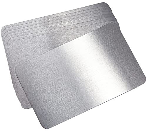 NBEADS 8 tarjetas de visita de metal, tarjeta de visita con grabado maser óptico para tarjetas de visita de acero inoxidable de 8,5 x 5,55 cm para tarjetas de regalo para clientes de oficina
