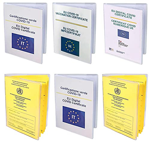 UNOLIGA Impfpass Hülle Alter Impfpass, 6 Stück Schutzhülle für Alter Impfausweis und EU-Impfzertifikat, Transparent, Reißfeste, Umweltfreundlich Impfpasshülle (105 x 148 mm)