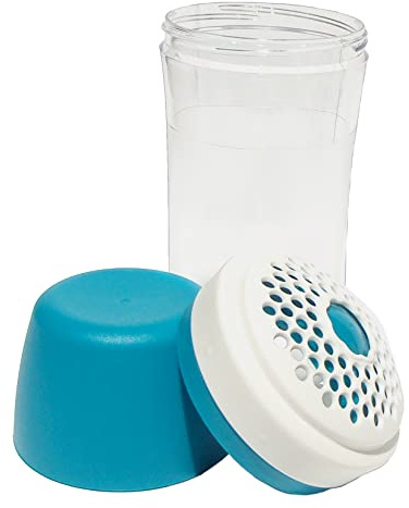 Tupperware Distributeur de shaker transparent avec bouchon bleu 355 ml