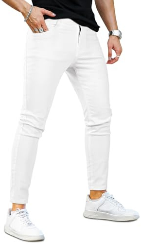 GINGTTO Homme Jeans Skinny Elastique Denim Slim Pantalons | Super Extensible, Jambe Effilée, Adapté Aux Loisirs, Au Travail, Aux Rendez-Vous