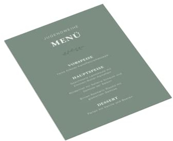 easyprint Menükarten drucken lassen - Design Festively Playful - DIN A6-1-seitig - Stückzahl + Farbe wählbar - personalisiert - online anpassen (Grün, 10 Stück)