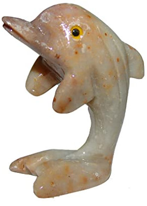 Janni-Shop-Trommelsteine Speckstein Delfin geschliffen Figur ca. 20 x 40 mm