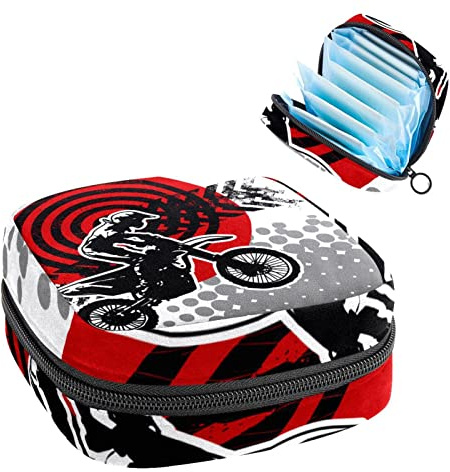 Damen-Servietten-Aufbewahrungstasche, Menstruationstassen-Tasche, Tampon-Tasche, Perioden-Pads-Halter, Organizer für Frauen und Mädchen, Reiten, Motorrad, Mann