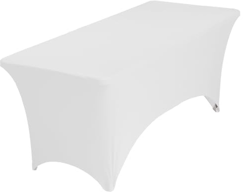 ZeriTlolen 1 nappe rectangulaire en élasthanne extensible blanche de 1,2 m, infroissable, extensible, pour fête de mariage, banquet (122 x 76 x 76 cm), Tlzt-Bai4Ft-1