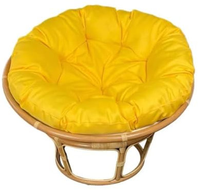 ZOKT Papasansessel Kissen Sitzauflage, Rundes Stuhlkissen Wasserdicht, Papasan Sitzkissen, Polster Sitzpolster für Schwenksessel, Hängesessel für Garten Gartenmöbel Stuhlauflage, Gelb, 50 x 50 cm