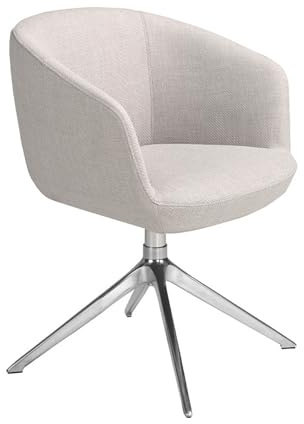 Angel Cerdá – Sedia da Pranzo Girevole Rivestita in Tessuto Grigio | Sedie Moderne, Design Minimalista ed Elegante | 67 x 59 x 80 cm, Gambe in Acciaio Cromato | per Sala da Pranzo e Soggiorno