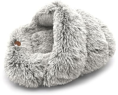 PATAM Cama para Perros y Gatos – Antideslizante – Lavable a máquina – Cama Cueva para Mascotas – Friends Beige 60 x 50 cm