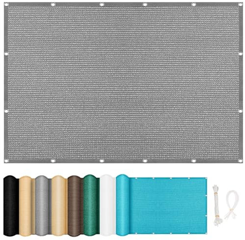 Sonnensegel Nach Maß mit Ösen 2.5 x 4 m 98% Uv-Schutz,Atmungsaktiv,Isolierung Markisenschutzhüllen Sonnensegel Leinwand, Schutztuch Sonnensegel, für Garten Balkon, Hellgrau