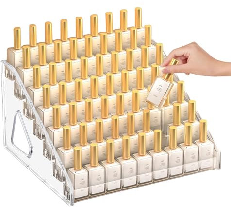 SRTSTR 7-tier Nagellack Aufbewahrung, Nail Polish Organizer Acryl Transparent Nagellack Organizer für Parfüm Lipstick Ätherische Öle Aufbewahrung Display Regal(31 * 30 * 18.5cm)