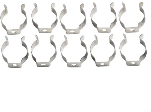 10 pièces de clips à ressort en boucle, clips à ressort ouverts, clips à ressort en acier au manganèse robustes pour outils de 6-28 mm pour garages, cabanons, cours, armoires (41 mm)