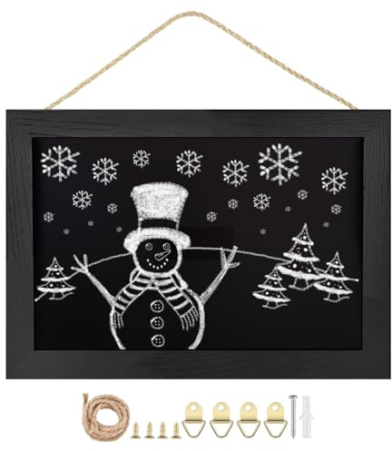 Umtiti BK2232-US Tableau noir de surface magnétique avec cadre en bois noir pour une utilisation à la maison, au bureau et au restaurant, 22,1 x 32 cm