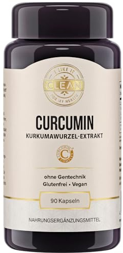i like it clean - Curcumin - 1000 mg - 90 Kapseln - Glutenfrei, Vegan, ohne Gentechnik - trägt zur normalen Leberfunktion und Fettstoffwechsel bei