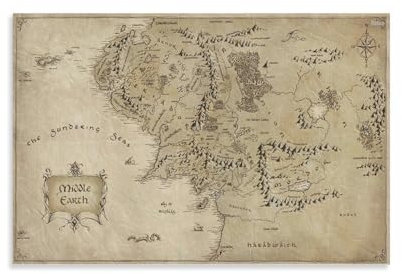 Poster Middle Earth Map Posters Art Print Wall Photo Paint Poster Hanging Picture Family Decor 20x30inch(50x75cm)