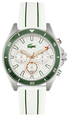 Lacoste Reloj Cronógrafo de Cuarzo para Hombre Colección MAINSAIL Collection con Correa en Silicona Blanco - 2011362