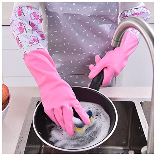 JYMALISA Cleaning Gloves 2pcs Silicone Cleaning Gloves Multifunction Silicone Dish Washing Gloves For Kitchen Household Silicone Washing Eco Friendly Cleaning Gloves(Pink with velet)
