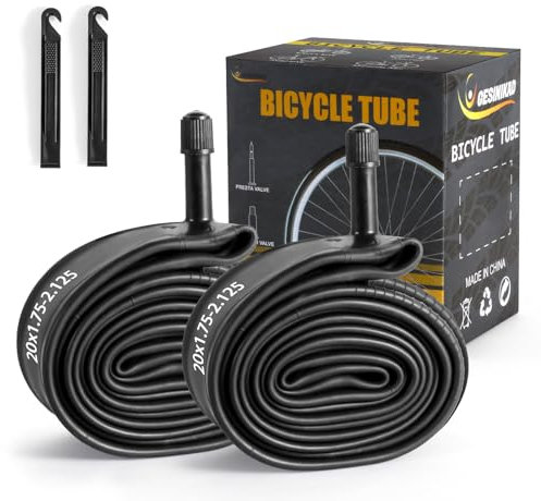 2er-Pack 47/57-406 20 Zoll Fahrradschlauch AV32mm Schrader Ventil kompatibel Reifenschlauch 20 x 1.75/1.9/1.95/2.0/2.1/2.125, 20 Zoll Schlauch für Kinder/Mountain/BMX Fahrrad