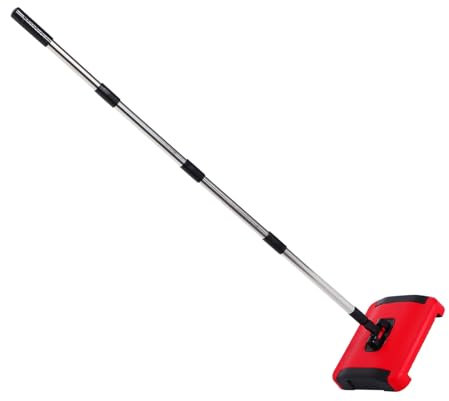 MAGICLULU Hand Push Carpet Sweeper Manual Floor Cleaner Red Non-electric Dust Mop Portable Pet Hair Removal Tool for Home and Office Hard Floor Cleaning