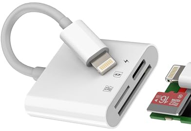Adapter Kartenleser Lightning auf SD (3in1) Micro SD Kartenleser für iPhone 14 13 12 11 Pro Max für iPad Kabel Ladegerät MFI Zertifikat für Apple Digital Kamera Speicher TF Karte Thunderbolt