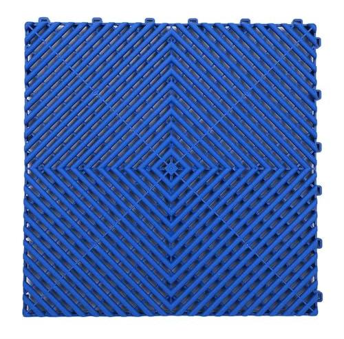 WDSBZNB Dalles Modulaires Ventilées Dalles de Sol de Garage modulaires en Plastique ventilées et emboîtables, Tapis de Sol de Garage en PVC PP(Dark Blue)