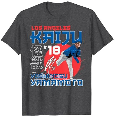 Los Angeles Kaiju Yoshinobu Yamamoto Baseball MLBPA T-Shirt