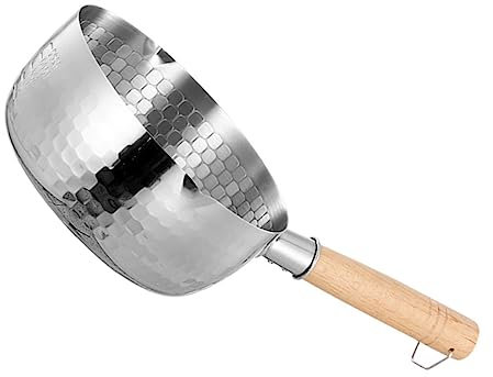 Kichvoe Casserole Inox Avec Manche Bois Long Marmite Antiadhésive Économe Énergie Pour Soupe Nouilles Et Cuisine Quotidienne