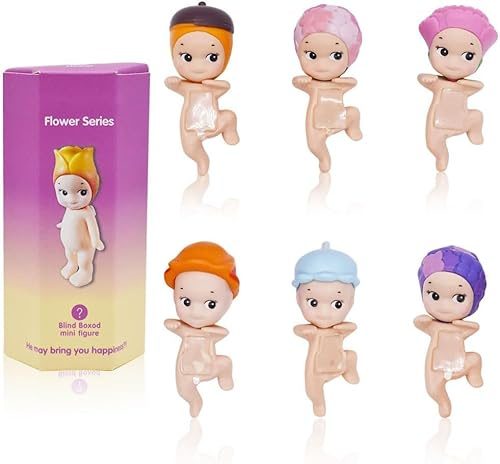 Mini Angel Anime Figures Doll Blind Box, Backpack Pendant Keychain, Generation Seated Action Doll Decoration Ornament, Collectible Blind Box with Hanging rope