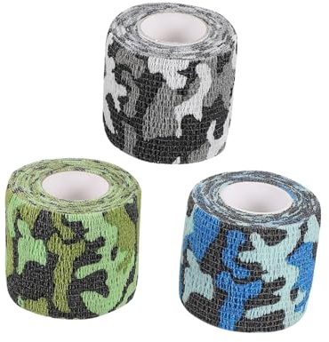 Banda Protectora Elástica de Camuflaje 3 Piezas para Deportes | Tejido No Tejido, Fácil de Envolver y Retirar, para Brazos y Cuerpo, Paquete de 3 Unidades