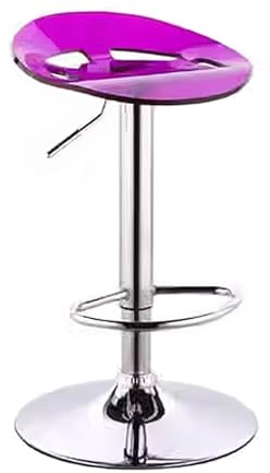 Stol med justerbar höjd, 360° svängbar, modern kökspall, metallbas för kök och vardagsrum, lila stol med hög rygg för heminredning