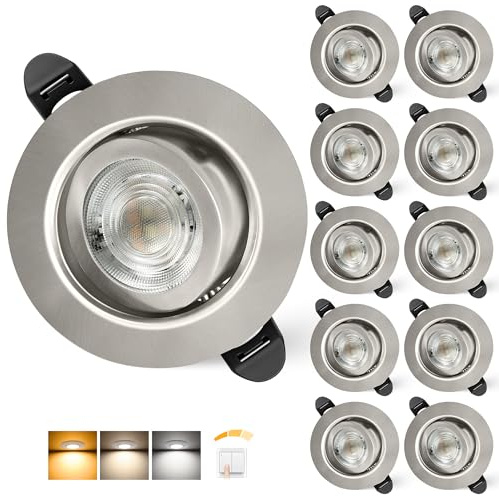 Aulaiyi LED Einbaustrahler 230V Dimmbar 68mm 5.5W IP44 LED Spot Ultra Flach