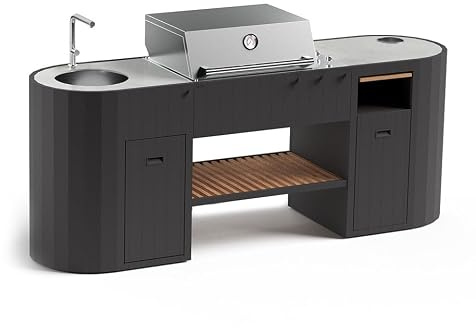 Barbacoa de Gas OVO GL con 3 Quemadores, Dekton y Fregadero