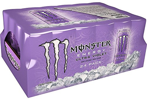 Monster Energy Ultra Violet, Sugar Free Energy Drink, 16 Fl Oz (Pack of 24)