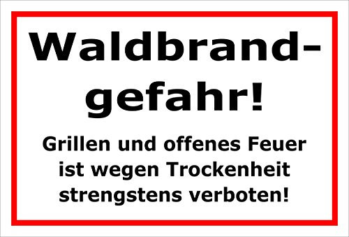 Melis-Folienwerkstatt Schild Waldbrandgefahr - 60x40cm - Bohrlöcher - 3mm Aluverbund – 20 VAR S00359-079-B