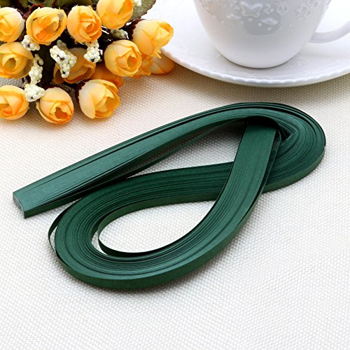 LDA Holen Sie Sich frische 120 Streifen Quilling Papier 5 Mm Breite Volltonfarbe Origami Papier DIY Hand Handwerk Monochrome Papierstreifen 5 Mm Dunkelgrün