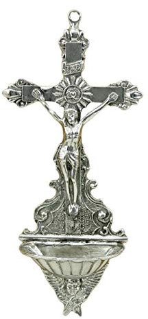 bénitier coquillage église bénitier en étain brillant fait à la main en Italie par le maestro Cavagnini