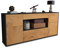 Stil.Zeit Sideboard Johannes, Korpus anthrazit matt, Front Eiche (180x79x35cm) Push-to-Open Technik & Leichtlaufschienen