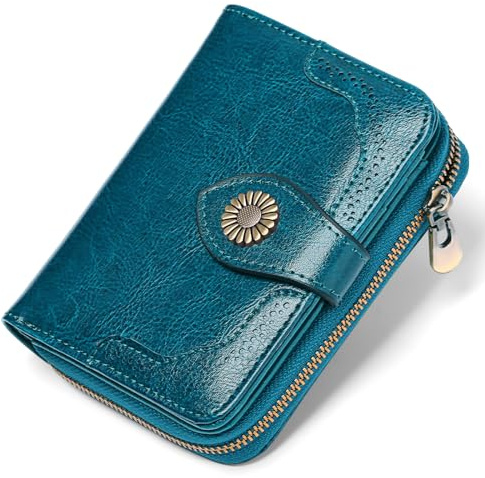 SENDEFN Portemonnaie Damen Klein, RFID-Blockierung Klein Geldbörse Damen aus Leder, Geldbeutel mit 12 Kartenfächer und Münzfach