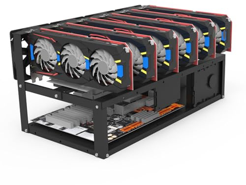 Open Air Miner Mining Frame Rig Case, Mining Rig Frame Up to 6 GPU for Crypto Coin Currency Bitcoi n Mining Accessories Tools-Nur Rahmen, Lüfter Und GPU Sind Nicht Im Lieferumfang Enthalten