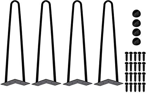 Einfeben 4 Stück Haarnadel Tischbeine Hairpin Legs, 3 Streben Metall Möbelbein 14 Zoll inklusive Bodenschoner, DIY Robuste Möbelfüße Tischkufen Esstisch, Couchtisch, Füße Schreibtisch, Nachttisch