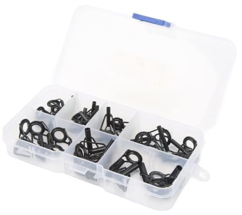 SUNGOOYUE 35-teiliges Führungsring-Set, Edelstahl-Keramik-Angel-Führungsringe Angelruten-Reparatur-Set Keramik-Führungsring