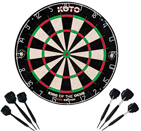 KOTO darts KOTO – King Pro Dartscheibe Set, Professionelle Dartscheibe Zubehör Steeltip Schwarz, 90-teiliges Set