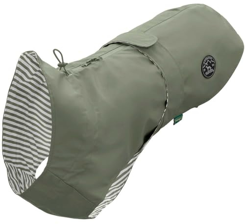Hunter Hunde-Regenmantel Milford, Farbe: grün, ergonomische Passform für optimalen Schutz, individuell verstellbar, Reißverschluss für Geschirrträger, pflegeleicht & waschbar bei 30 °C, Größe: 25