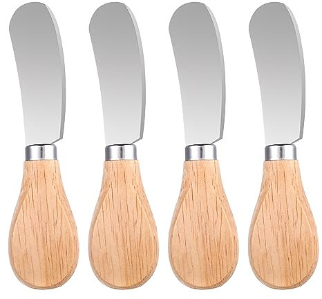Grevosea 4 Stück Butter Knife,Buttermesser,12cm Tortenmesser Edelstahl Buttermesser Klein Käsemesser Set Buttermesser für Käse Butter Marmelade Tägliches Frühstück Spreader