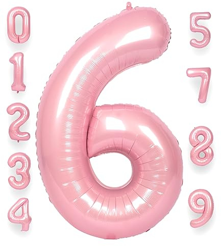 RainbowQ Party Luftballon 6 Geburtstag Zahl Rosa Zahlen Luftballons