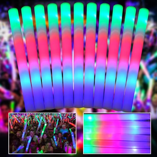 PIIMNT Bastoncini luminosi in schiuma, per matrimoni, 3 modalità di illuminazione a LED, 39,9 cm, per feste, per compleanni, concerti e rave, confezione da 100