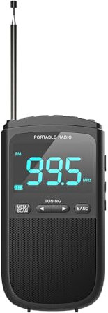 DollaTek Radio portatile 900 mAh Batteria ricaricabile Radio tascabile digitale con display LCD Cuffie per jogging Camminata Ciclismo