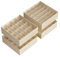 SONGMICS Juego de 4 Organizadores de Cajones, 80 Compartimentos (2x16+2x24), Cajas Plegables para Armario, 30 x 30 x 10 cm, para Calcetines, Ropa Interior, Corbatas, Beige Arena RUS011K01