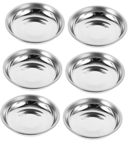 GRADENEVE 6 Pezzi Mini Ciotole Per Salse in Acciaio Resistente Piatti Per Condimenti Ciotole Da Salsa Per Cena Adatte Per Olio Zucchero Condimenti e Salse