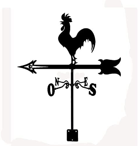 Wetterfahne, Kuh und Lamm, Hahn, Kormoran, Wetterhahn, Edelstahl, Sprühfarbe, Wetterfahne für den Außenbereich, Schmiedeeisen, für Garten, Terrasse, Hof, Ornament, Dekoration, Hahn